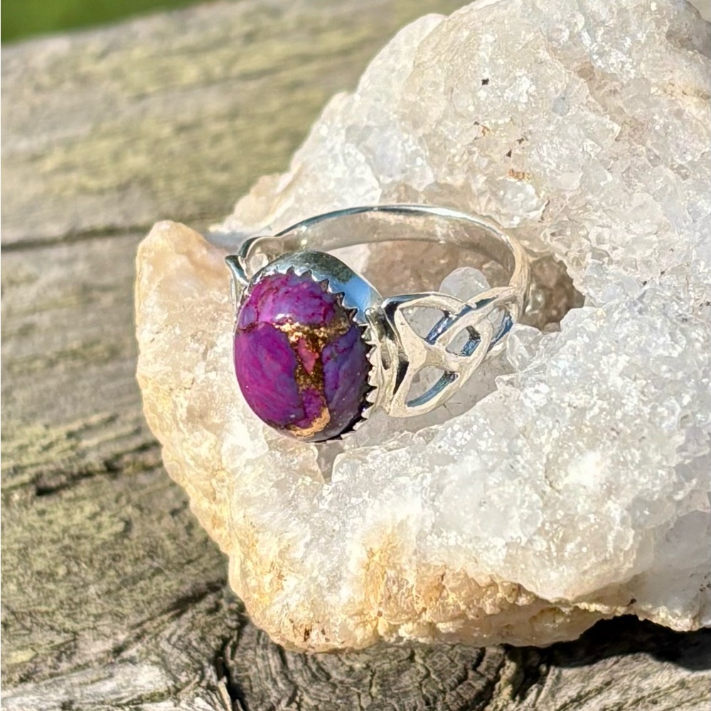Purple Copper Turquoise Ring - Picture 12 of 13